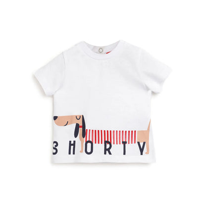 Boys White Printed T-shirt