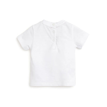Boys White Printed T-shirt