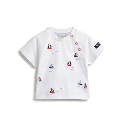 Boys White Printed T-shirt