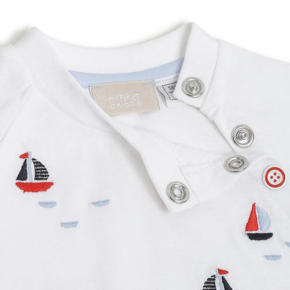 Boys White Printed T-shirt