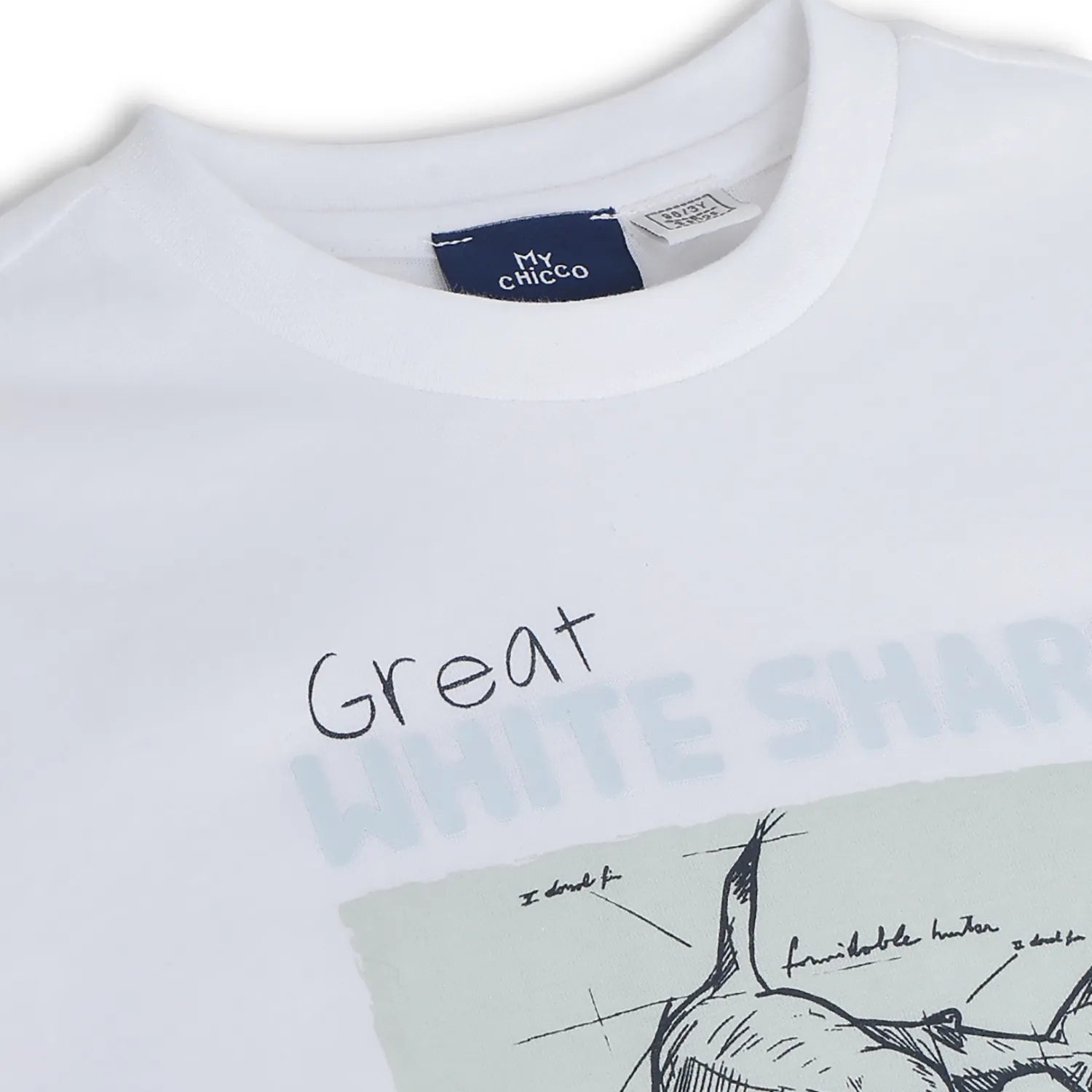 Boys White Printed T-shirt