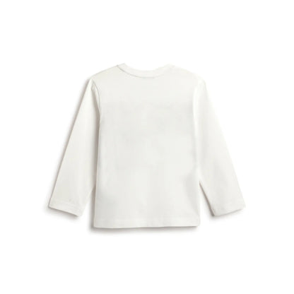 Boys White Printed T-shirt