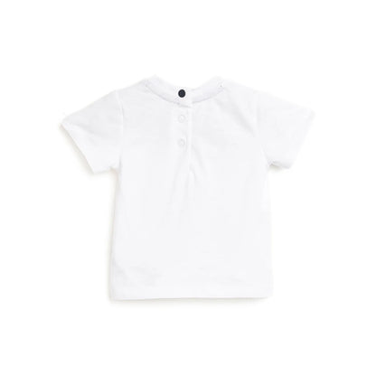Boys White Printed T-shirt