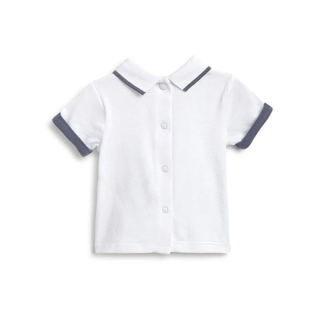 Boys White Printed T-Shirt With Shorts