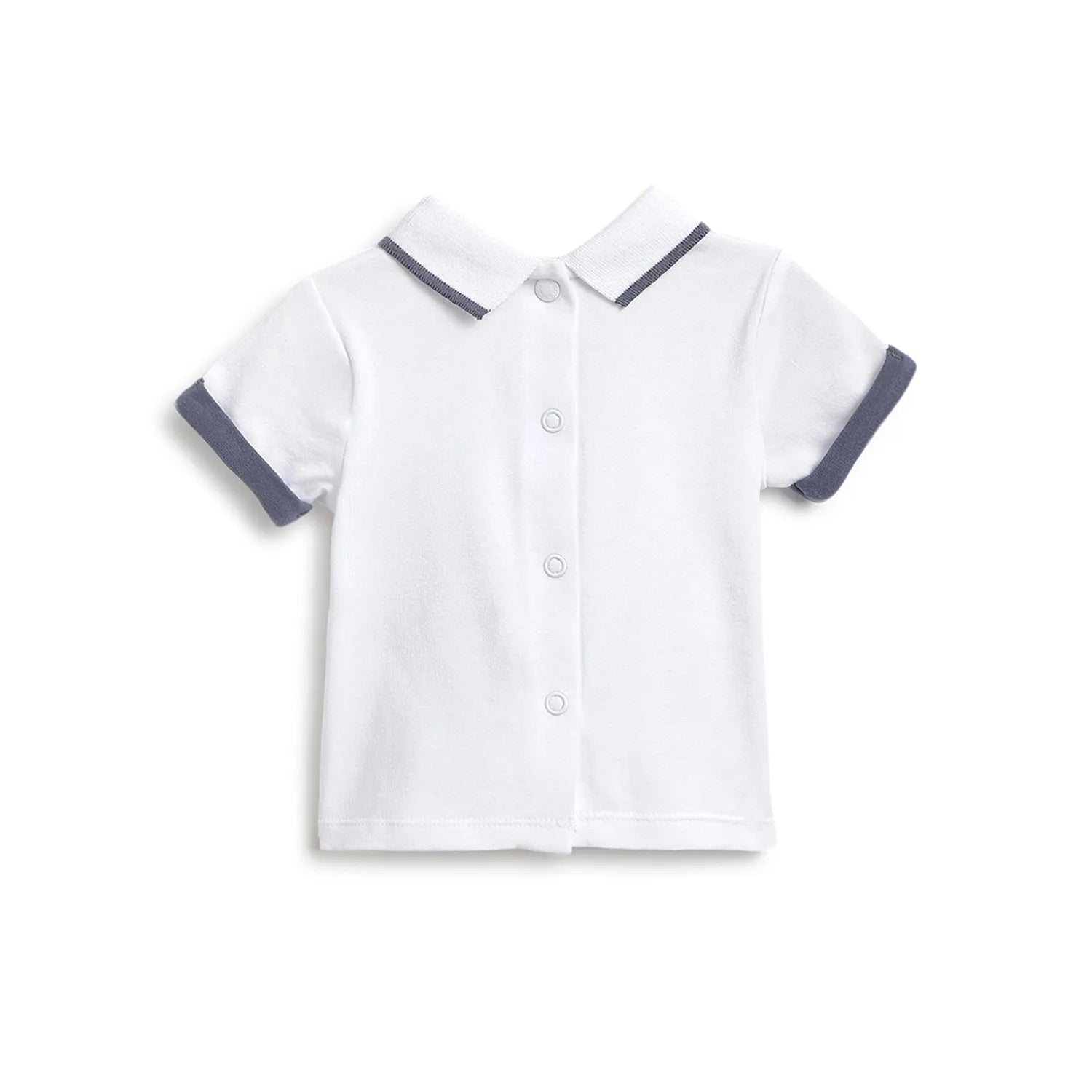 Boys White Printed T-Shirt With Shorts