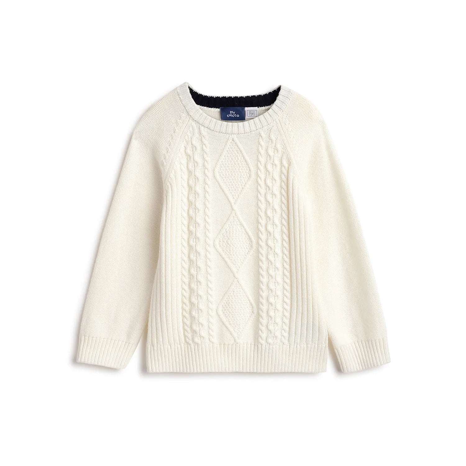 Boys White Self Design Pullover