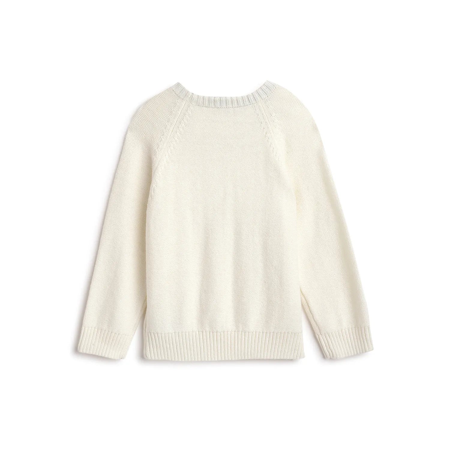 Boys White Self Design Pullover