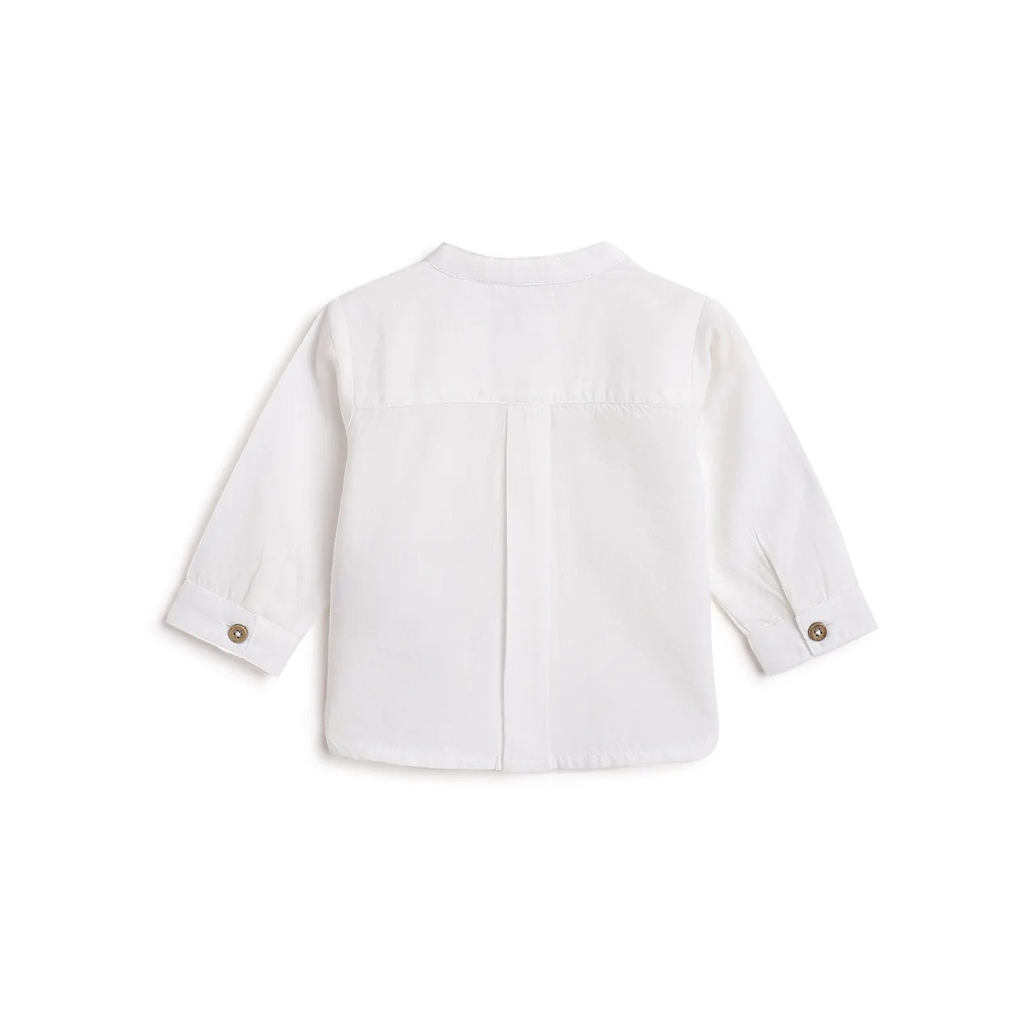 Boys White Solid Casual Shirt