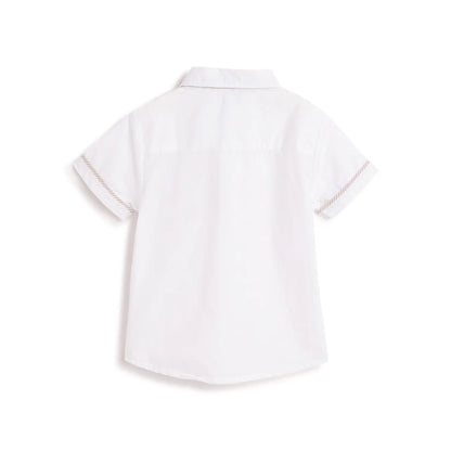 Boys White Solid Casual Shirt