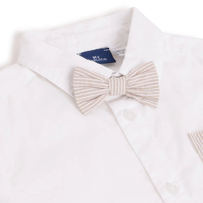 Boys White Solid Casual Shirt