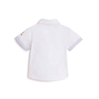 Boys White Solid Cotton Shirt