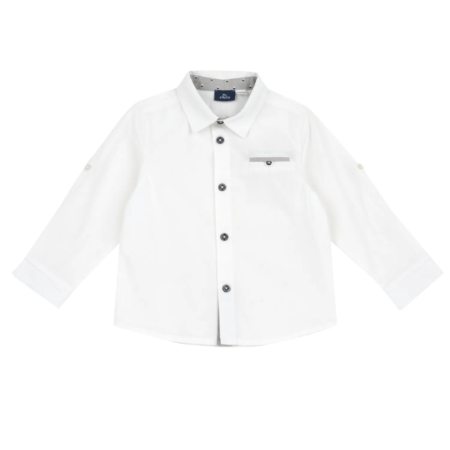 Boys White Solid Formal Shirt