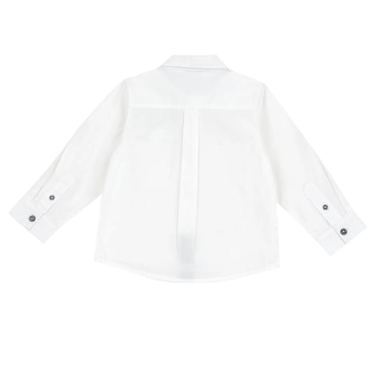 Boys White Solid Formal Shirt