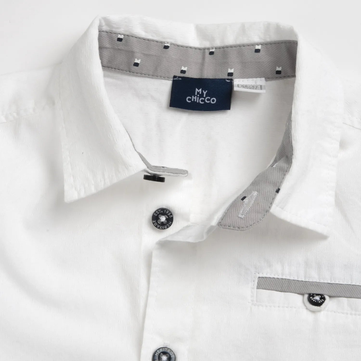 Boys White Solid Formal Shirt