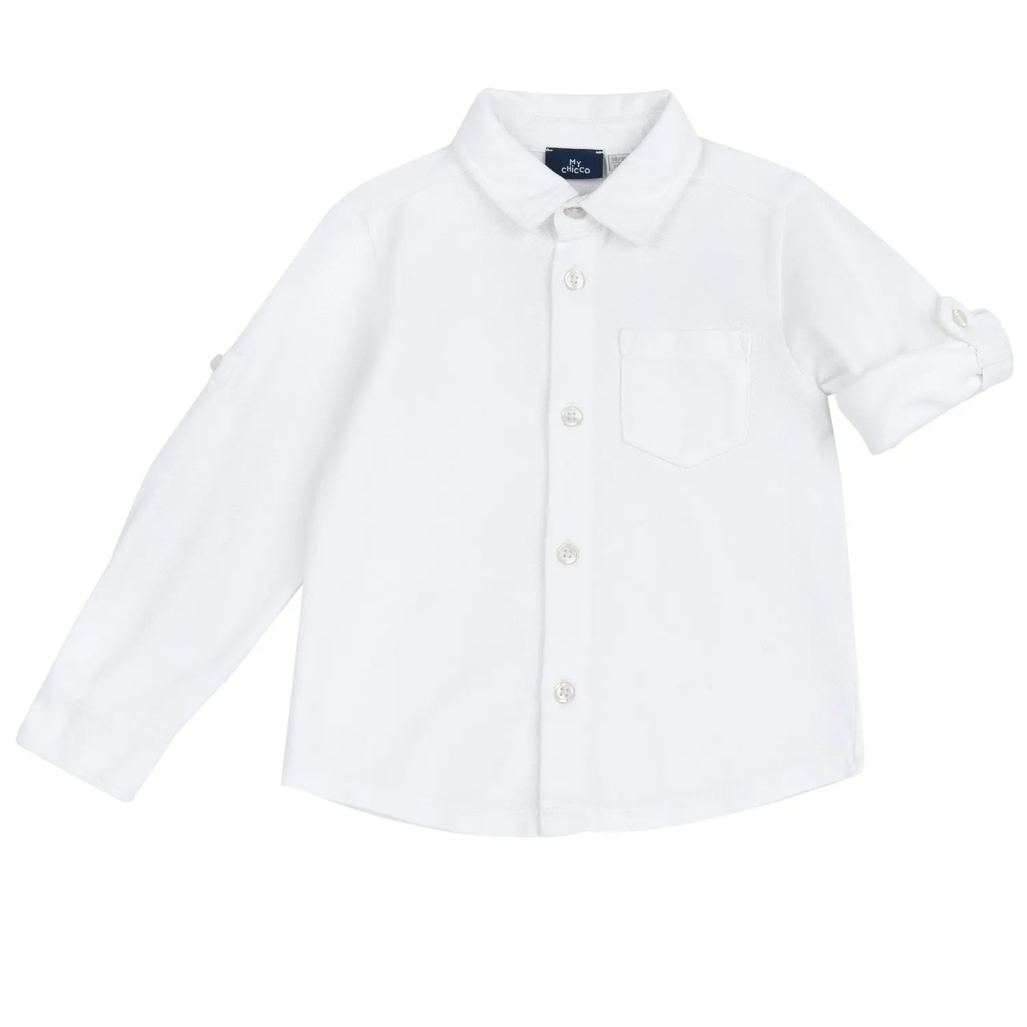 Boys White Solid Knitted Shirt