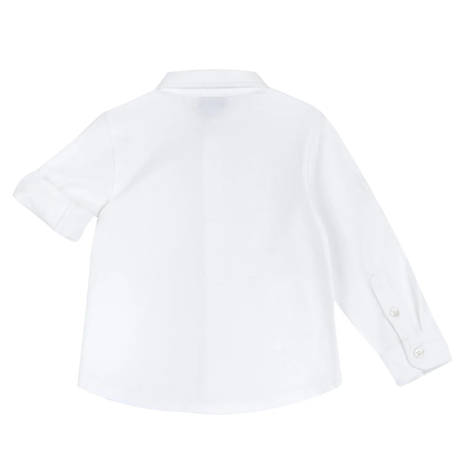 Boys White Solid Knitted Shirt