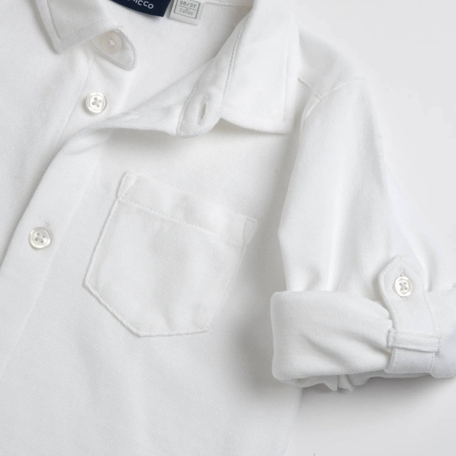 Boys White Solid Knitted Shirt