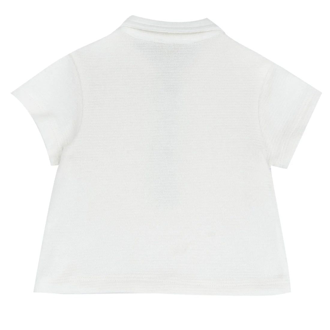 Boys White Solid Polo T-shirt