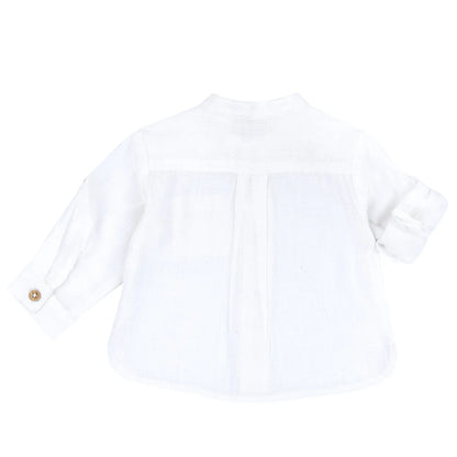 Boys White Solid Shirt