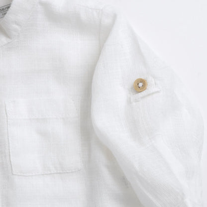 Boys White Solid Shirt