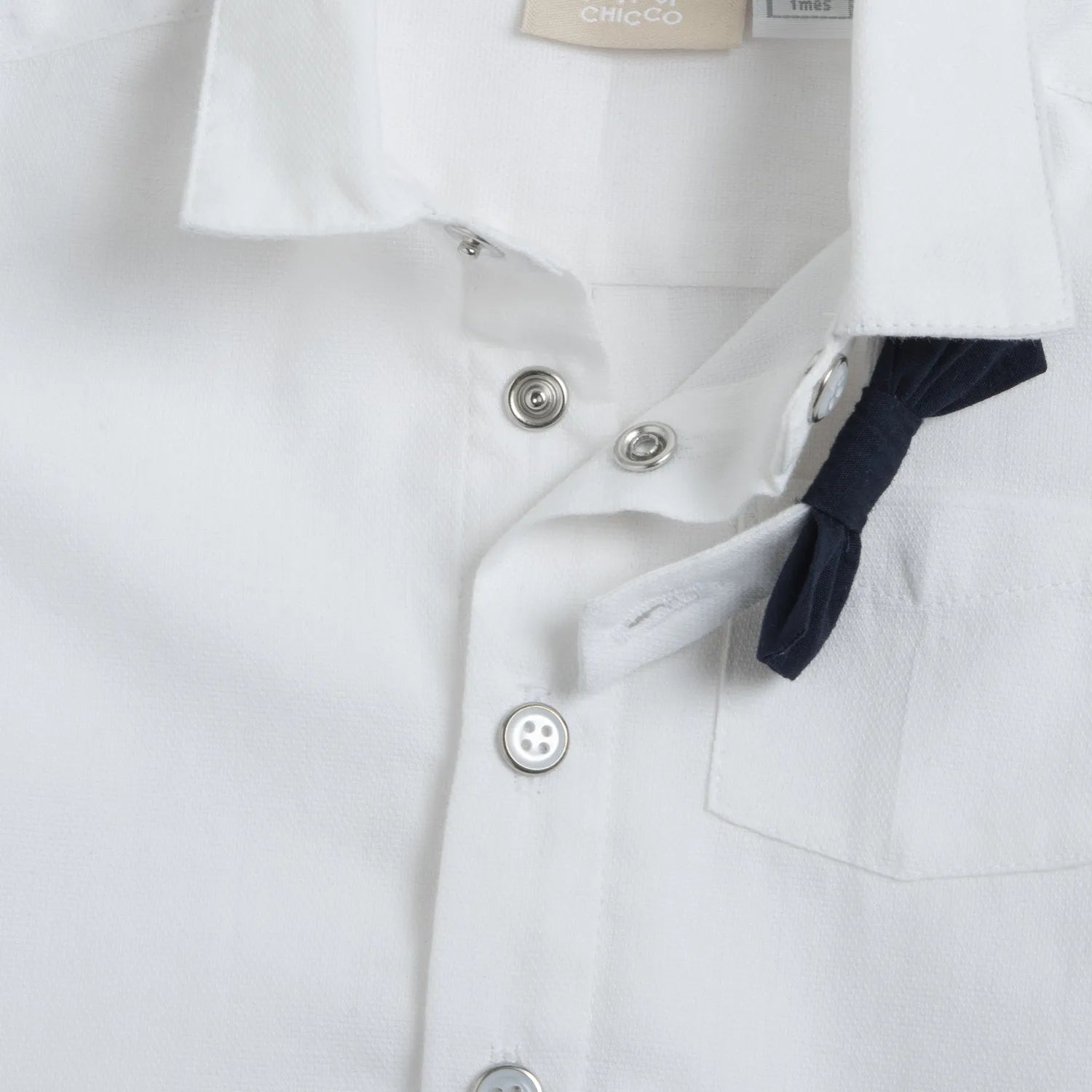 Boys White Solid Short Sleeve Shirt