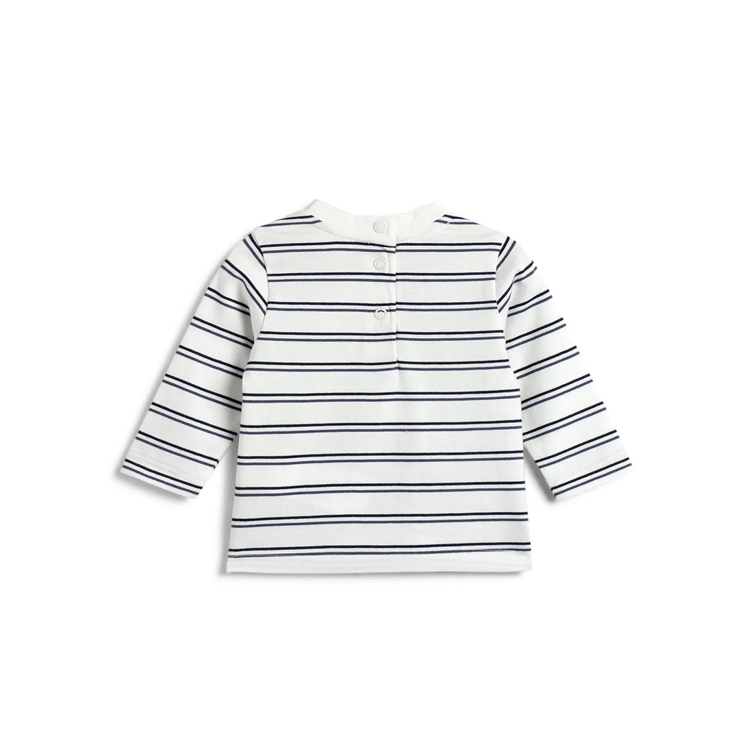 Boys White Striped Cotton T-shirt