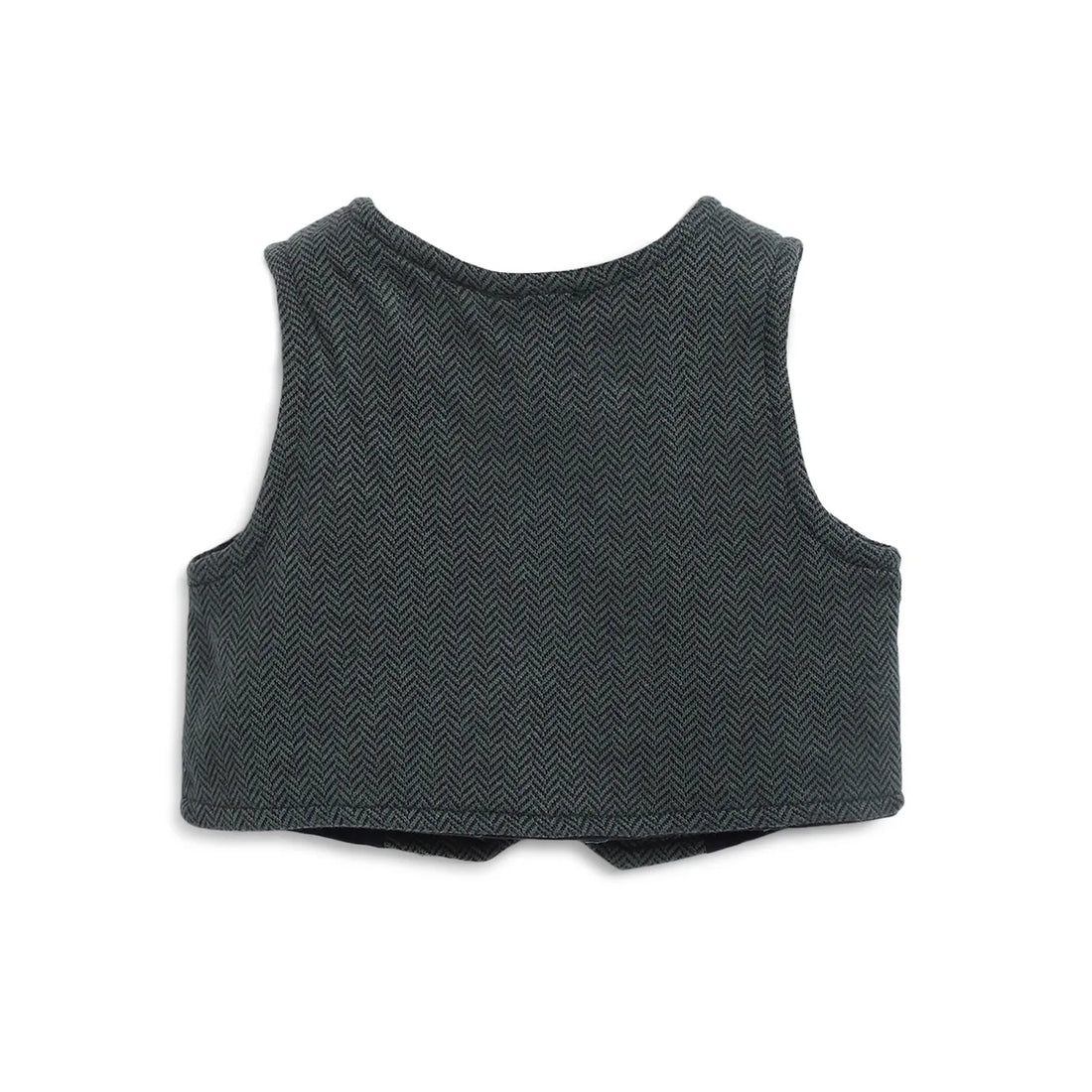 Boys Woven Design V-Neck Sleeveless Waistcoat