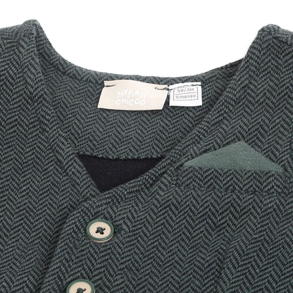 Boys Woven Design V-Neck Sleeveless Waistcoat