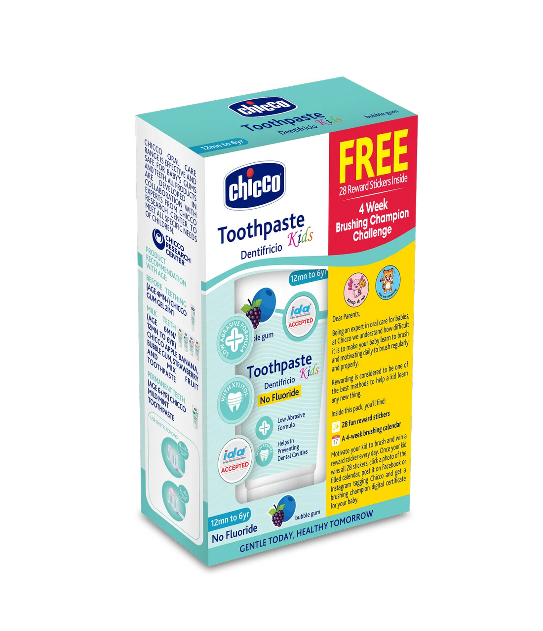 Bubble Gum Toothpaste 12M to 6Y 50g Reward Pack