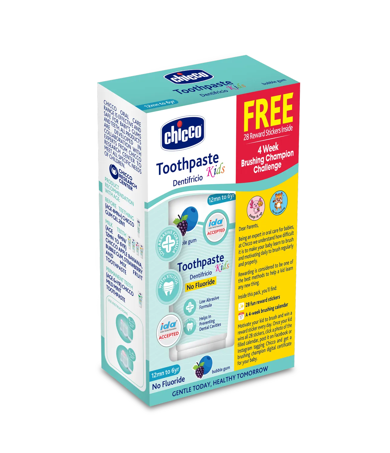 Bubble Gum Toothpaste 12M to 6Y 50g Reward Pack