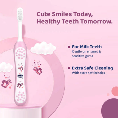 Combo Applebanana Toothpaste  6M to 6Y 50 g &amp; Toothbrush Pink 6M to 36M &amp; Toothbrush Blue 6M to 36M