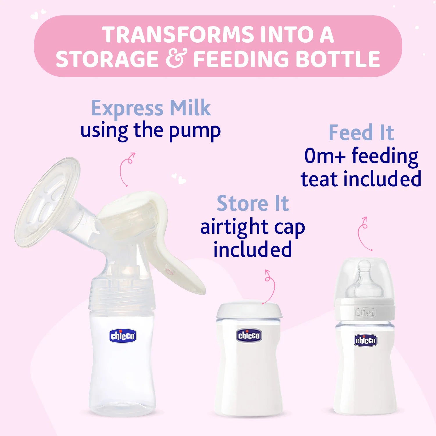 Combo Manual Breast Pump Wellbeing &amp; Breast Pads 30 Pcs