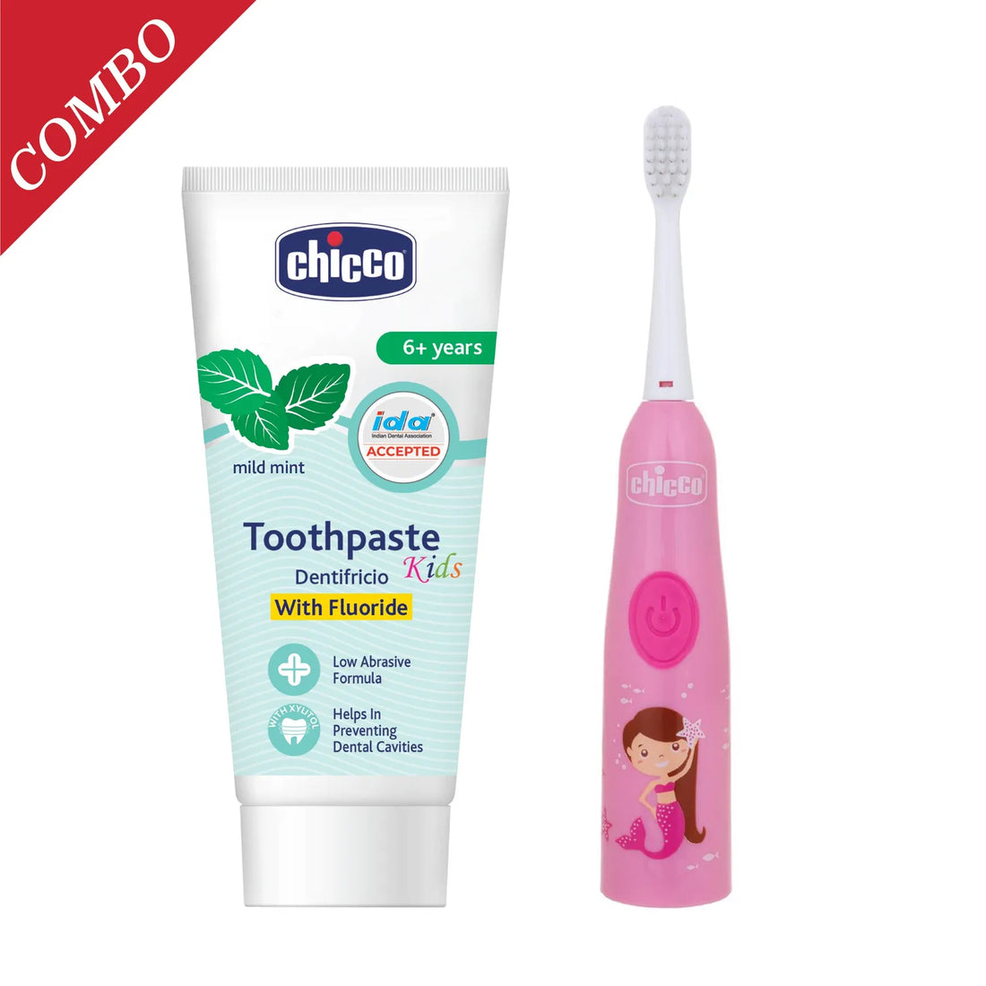 Combo Mild Mint Toothpaste  6Y+  70 g &amp; Electric Toothbrush Pink