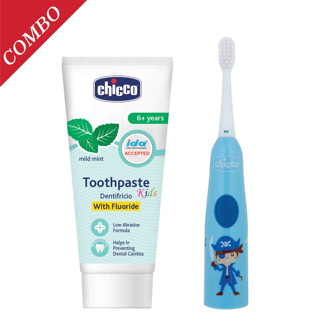 Combo Mild Mint Toothpaste  6Y+  70 g &amp; Electric Toothbrush Blue