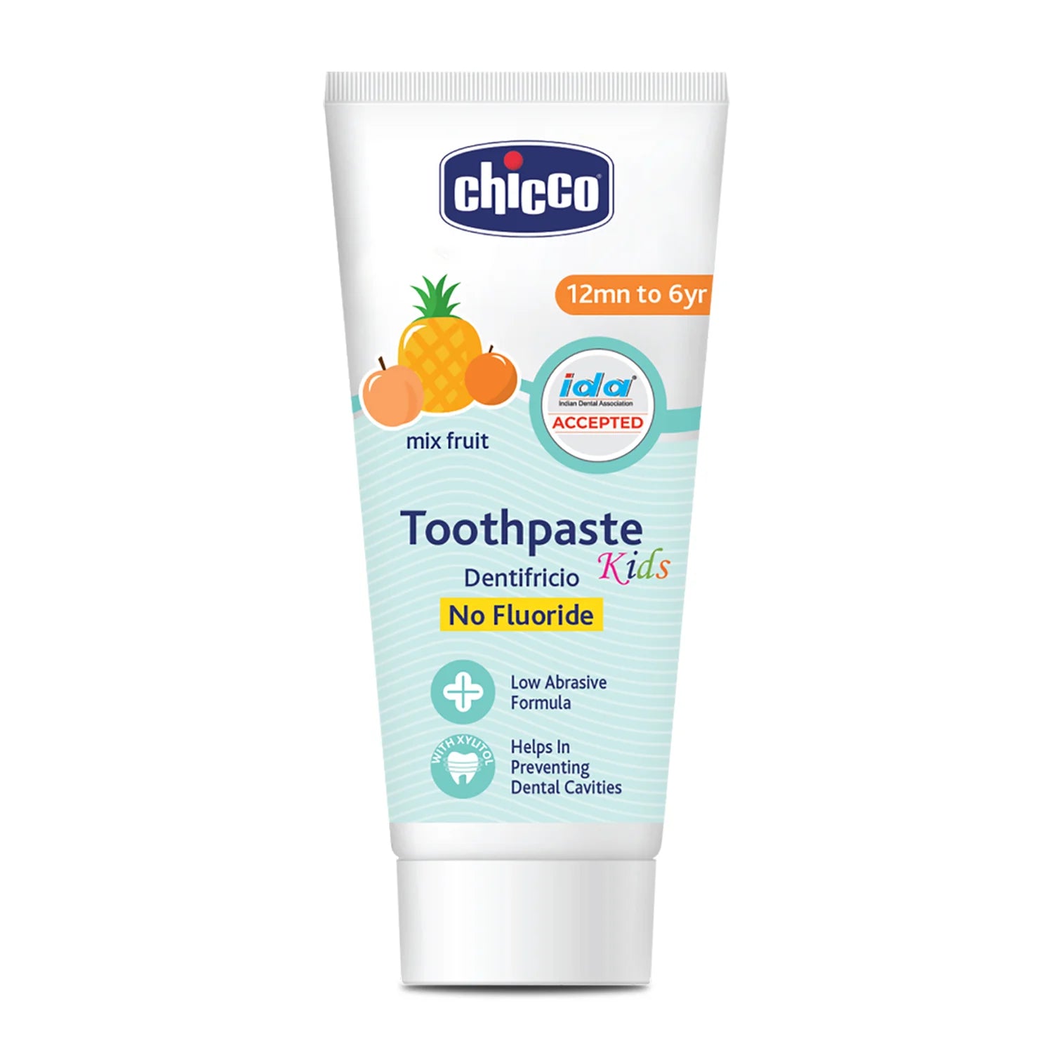 Combo Mixed Fruit Toothpaste 12M to 6Y 50 g &amp; Toothbrush Blue 3Y to 8Y
