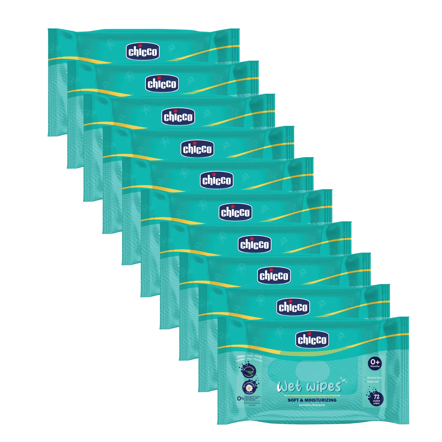 Combo Wet Wipes Sticker Pack of 10  720 Pcs