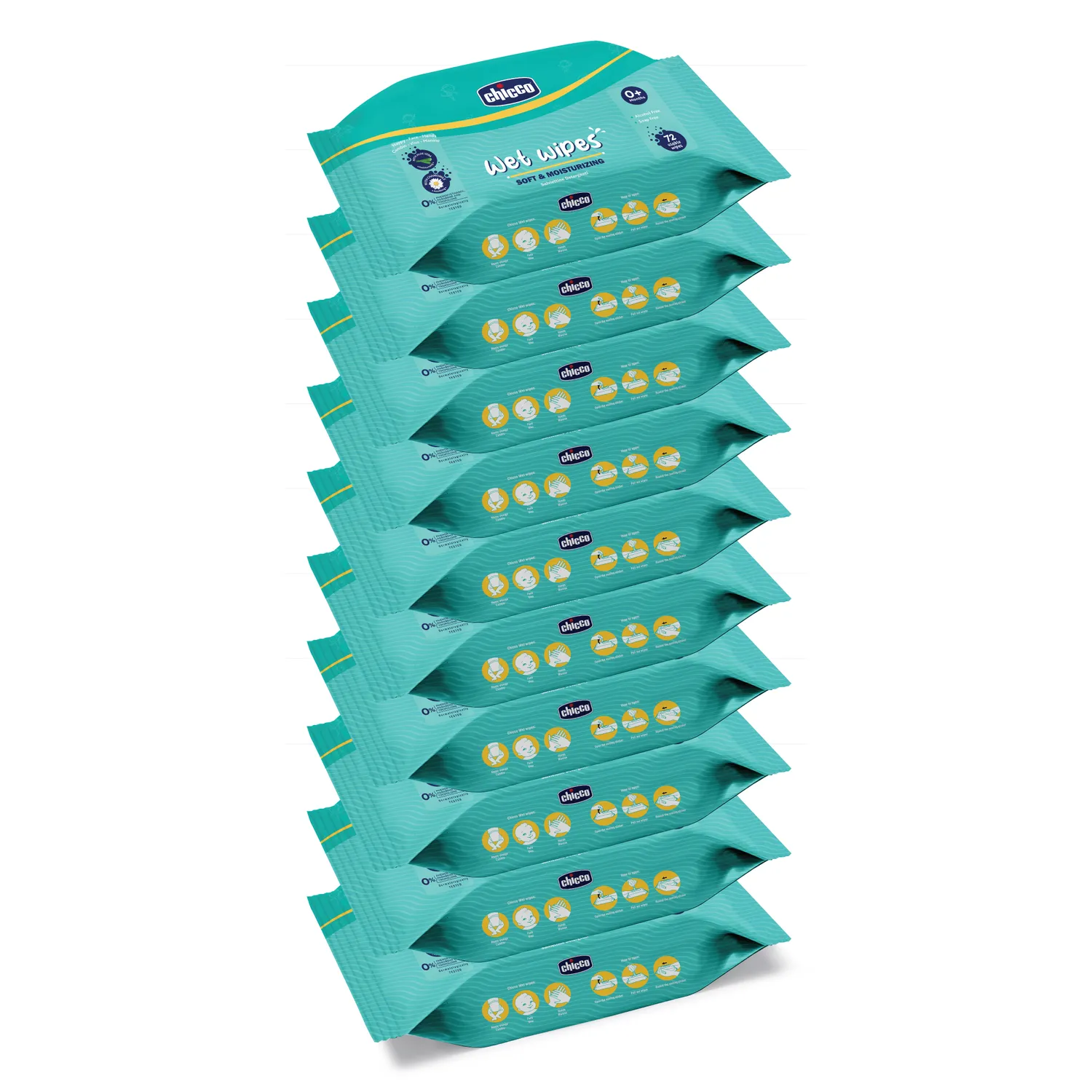 Combo Wet Wipes Sticker Pack of 10  720 Pcs