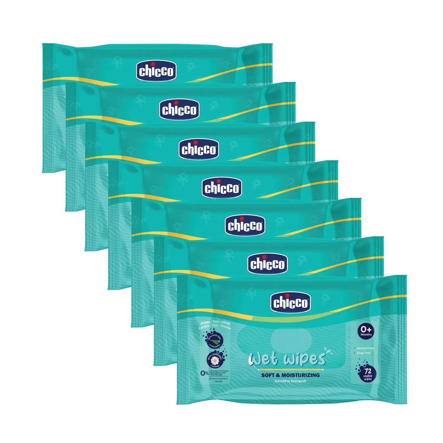 Combo Wet Wipes Sticker Pack of 7  504 Pcs