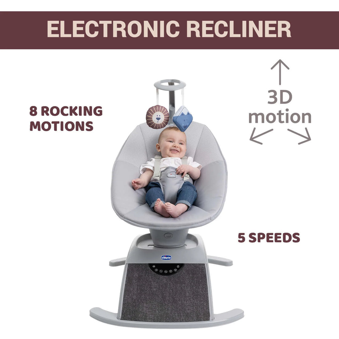 Comfy Wave Baby Bouncer Silverspring