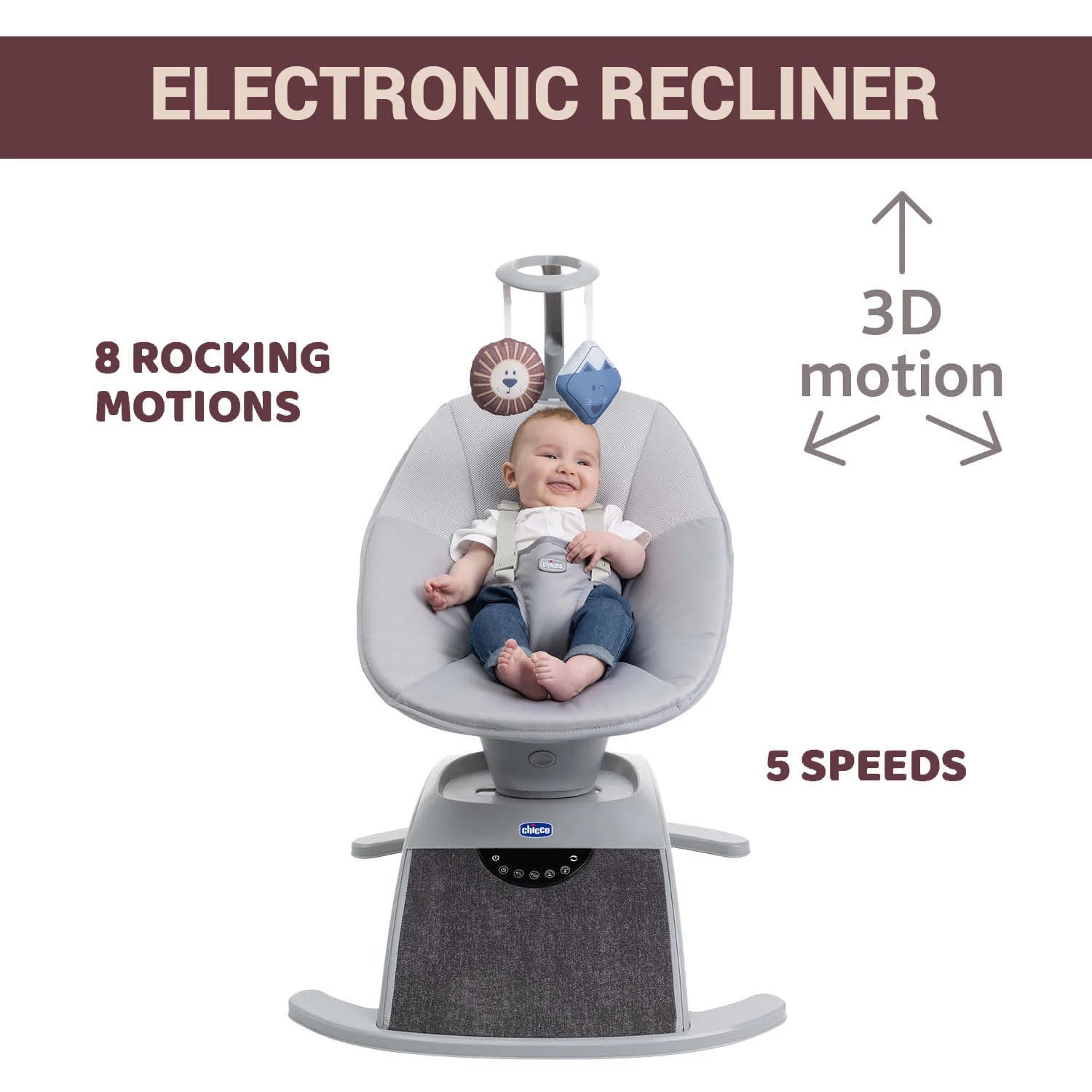 Comfy Wave Baby Bouncer Silverspring