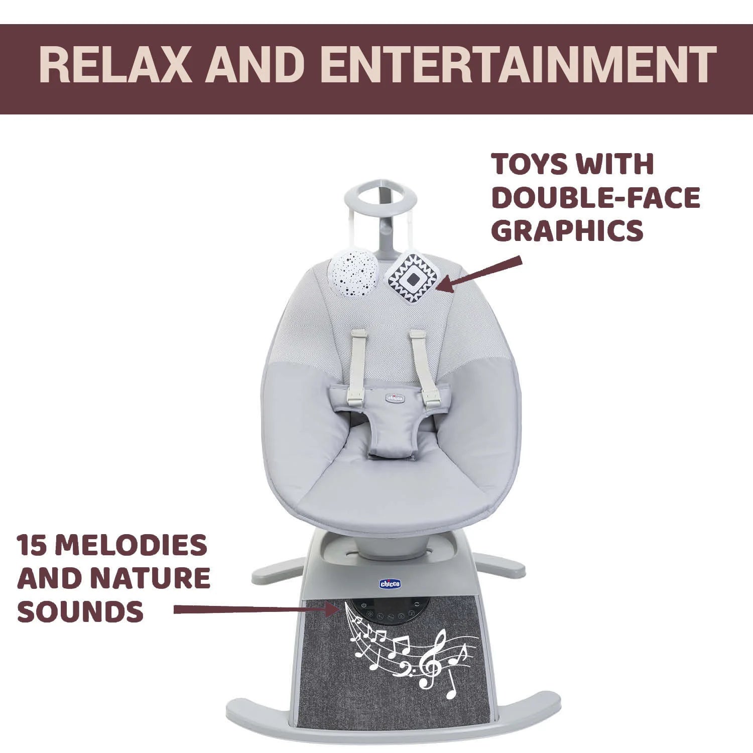 Comfy Wave Baby Bouncer Silverspring