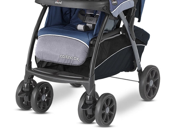 FRONT WHEEL SUSPENSION, REAR BRAKES AND SWIVEL LOCK