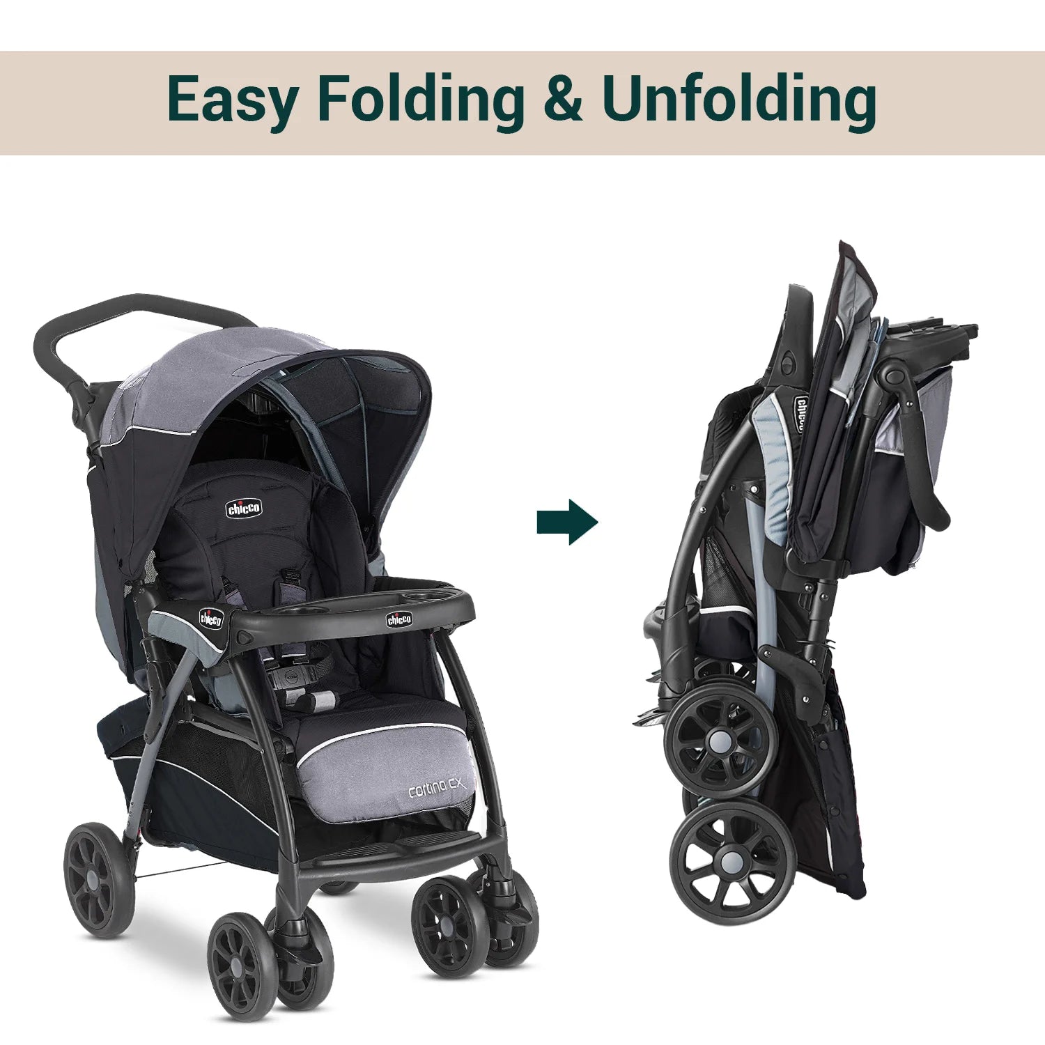 Cortina Cx Jet Black Stroller