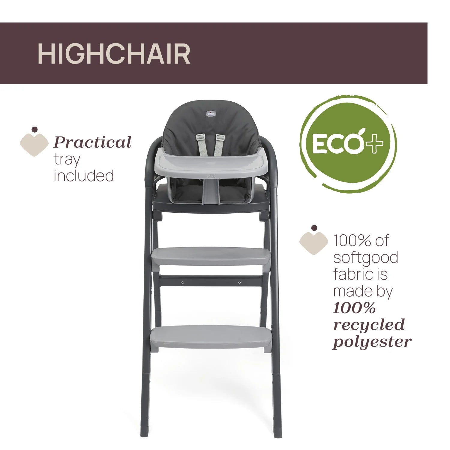 Crescendo Up Highchair Black