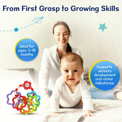 Ring Grasp Chicco Easy Grasp Rings Rattle - Vibrant Baby Toy – Chicco India