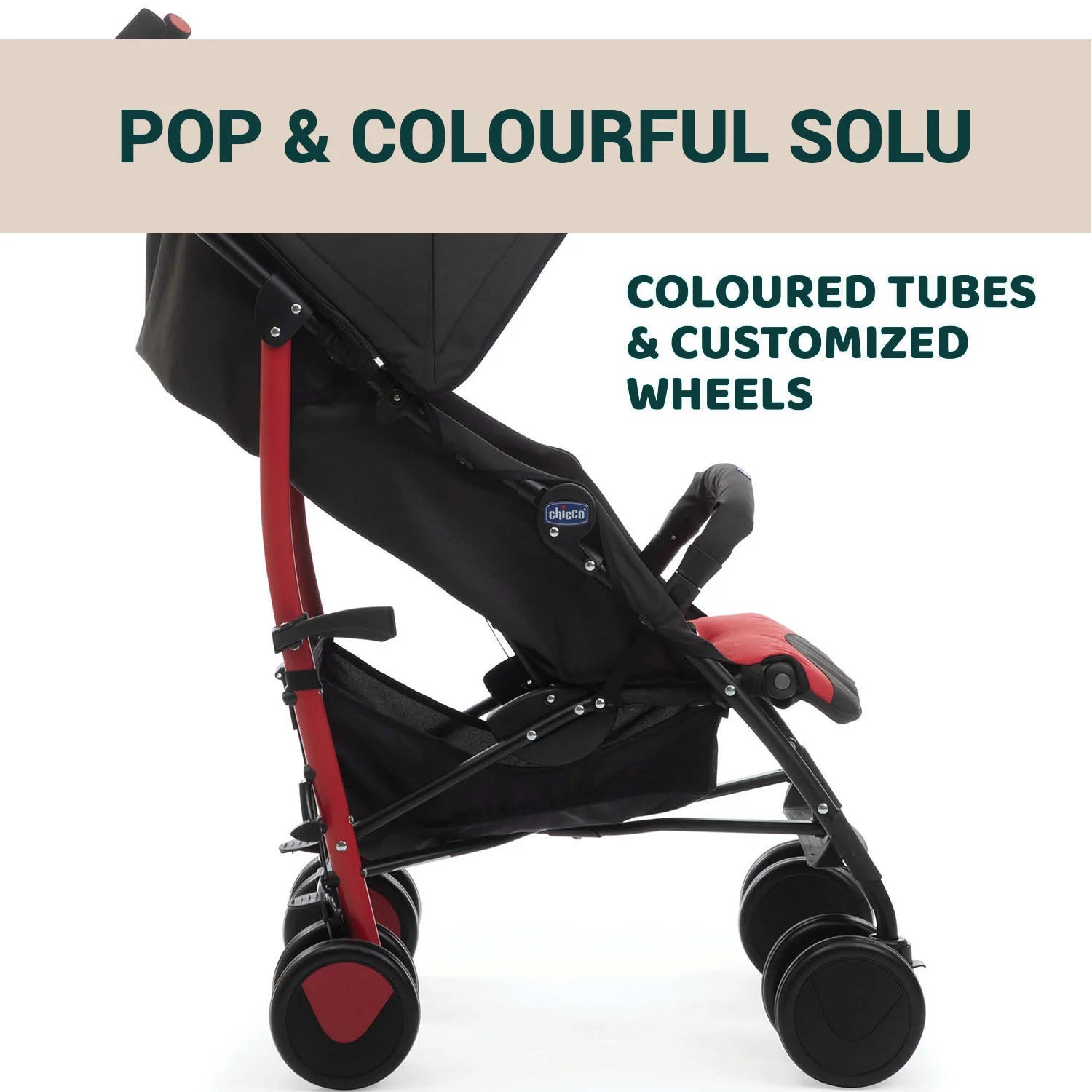 Echo Stroller with Bumper Bar Scarlet