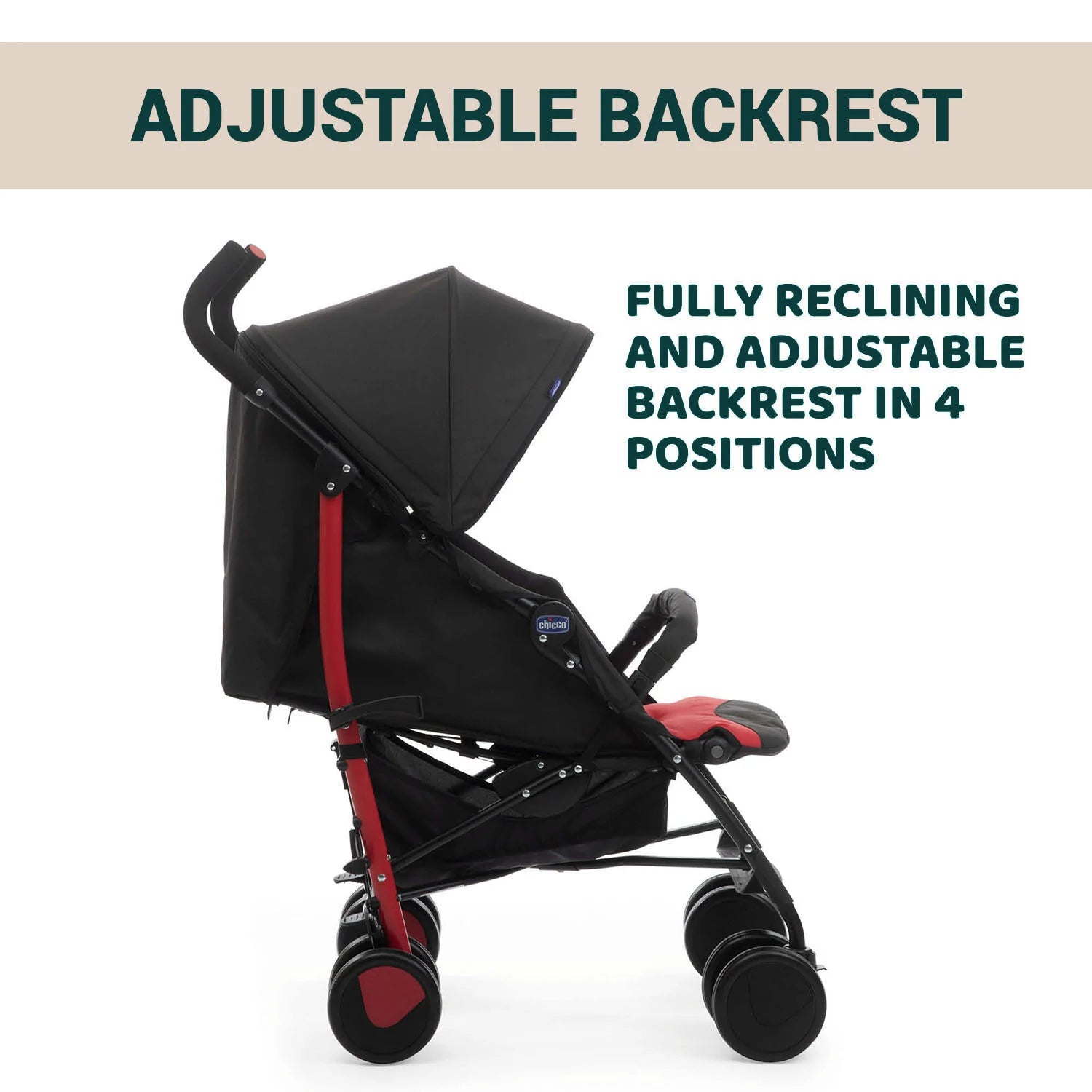 Echo Stroller with Bumper Bar Scarlet