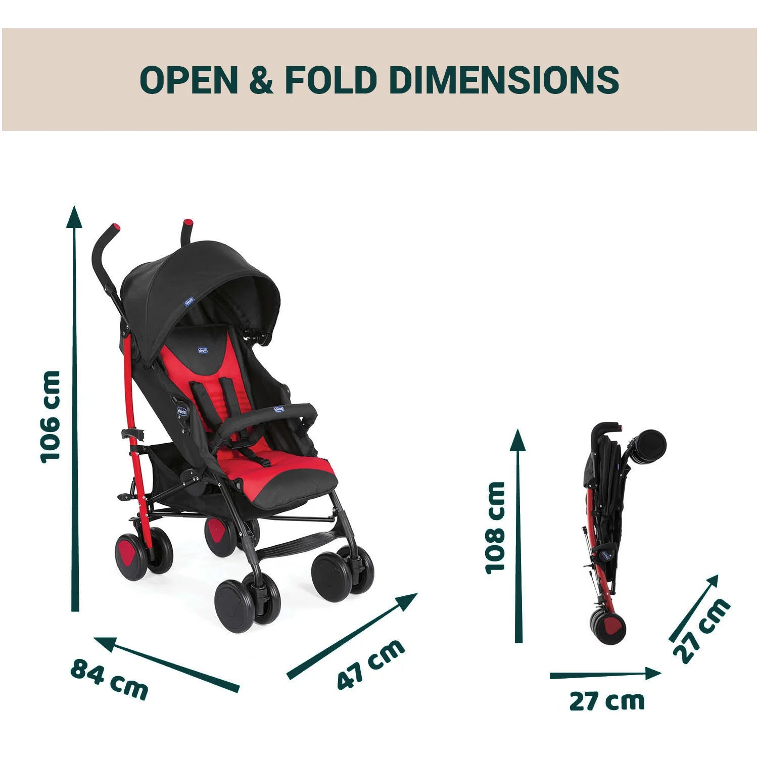 chicco echo stroller folded Chicco Echo Stroller Scarlet