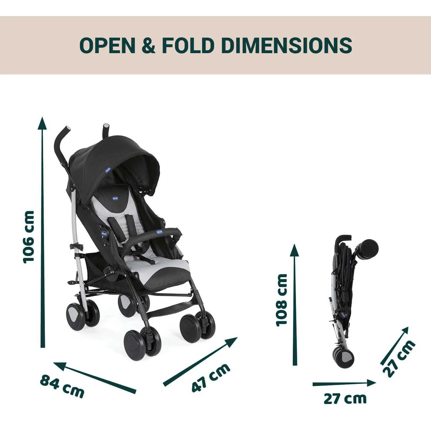 Echo Stroller with Bumper Bar Stone