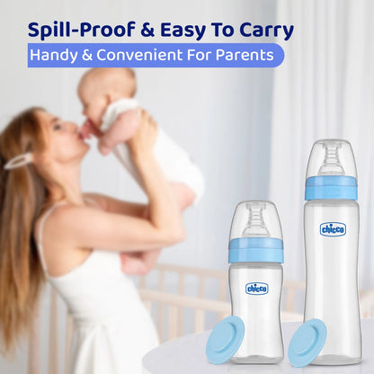 Feed Easy Baby Bottle 250ml Blue Medium 2M+